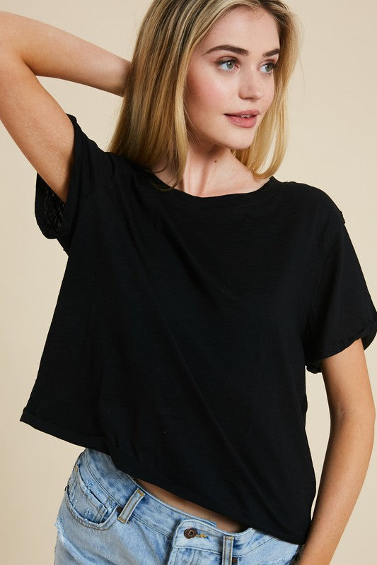 Tessa Black Basic T-Shirt