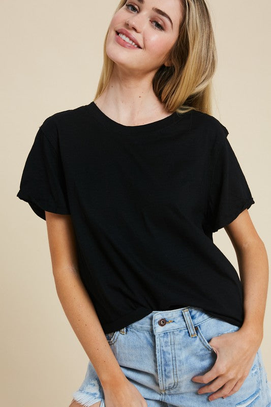 Tessa Black Basic T-Shirt