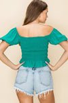 Kelly Green Smocked Top
