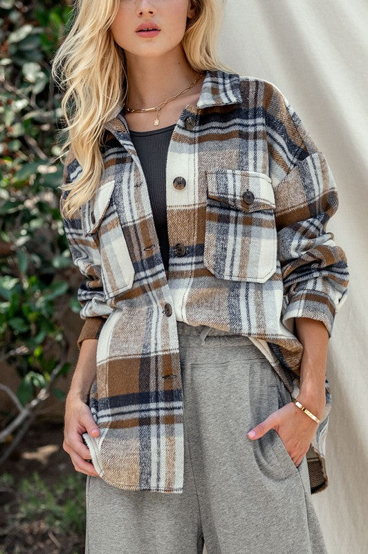 Made You Look Plaid Short, Brown – Everyday Chic Boutique