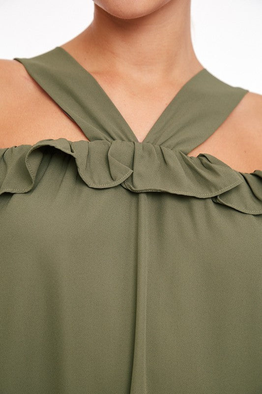 Lana Cold Shoulder Ruffle Top