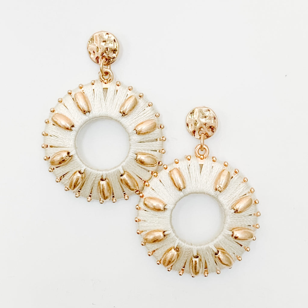 Ivory Circle Earrings