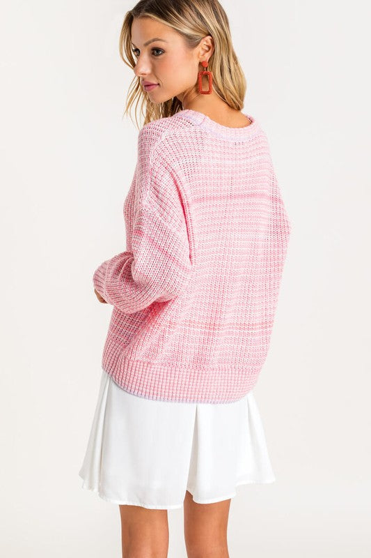Luna Pink Knit Sweater